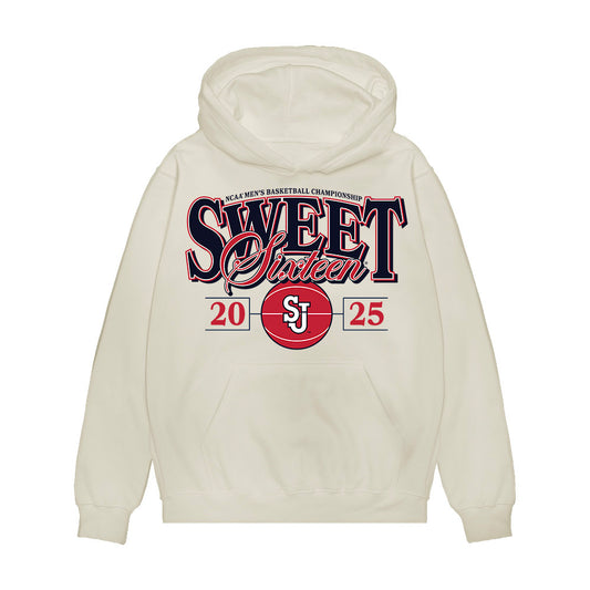 St. Johns - NCAA Men's Basketball : Ruben Prey - NCAA® March Madness® 2025 Sweet Sixteen Shersey Premium Hooded Sweatshirt-0