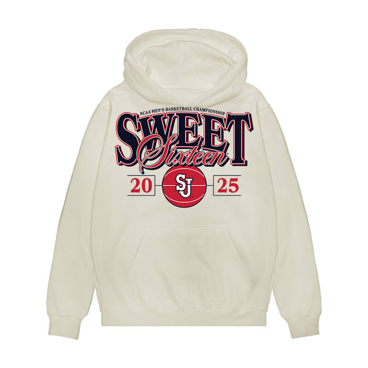 St. Johns - NCAA Men's Basketball : Handje Tamba - NCAA® March Madness® 2025 Sweet Sixteen Shersey Premium Hooded Sweatshirt-0