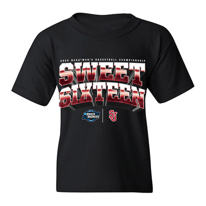 St. Johns - NCAA Men's Basketball : - NCAA® March Madness® 2025 Team Sweet Sixteen Collage Youth T-Shirt-0