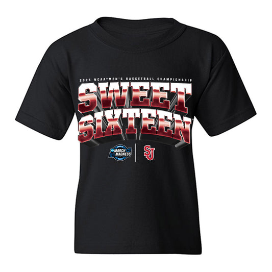 St. Johns - NCAA Men's Basketball : - NCAA® March Madness® 2025 Team Sweet Sixteen Collage Youth T-Shirt-0
