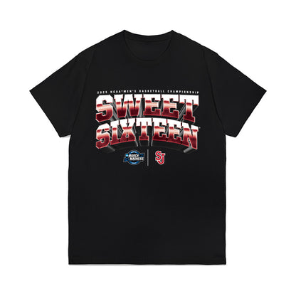 St. Johns - NCAA Men's Basketball : - NCAA® March Madness® 2025 Team Sweet Sixteen Collage Premium T-Shirt-0