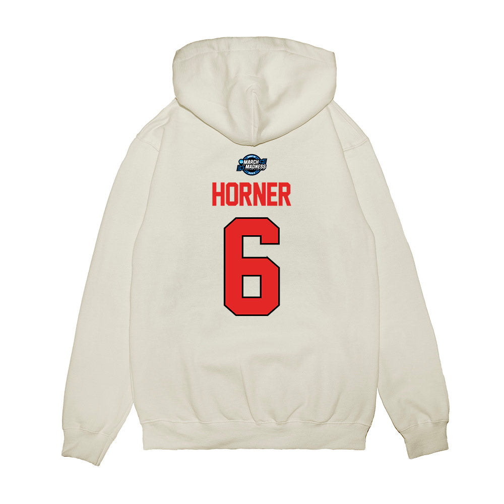 Texas Tech - NCAA Men's Basketball : Leon Horner - NCAA® March Madness® 2025 Sweet Sixteen Shersey Premium Hooded Sweatshirt-1
