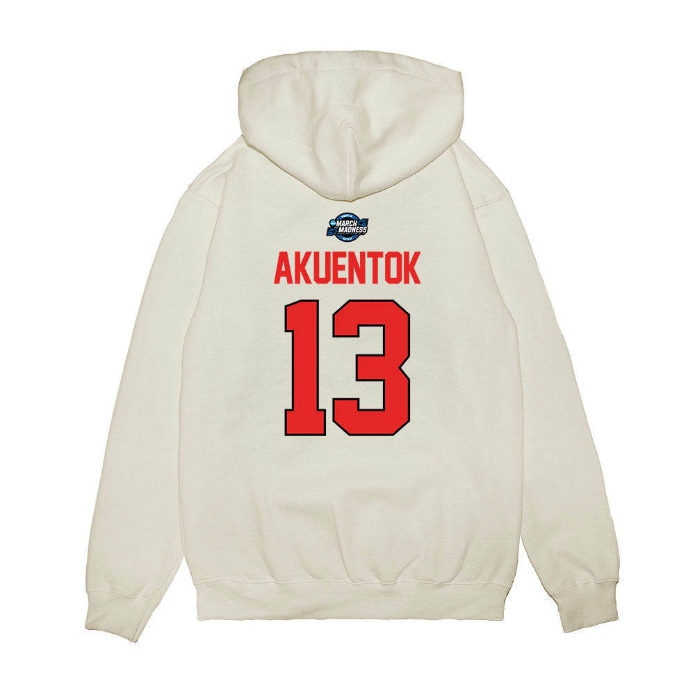 Texas Tech - NCAA Men's Basketball : Marial Akuentok - NCAA® March Madness® 2025 Sweet Sixteen Shersey Premium Hooded Sweatshirt-1
