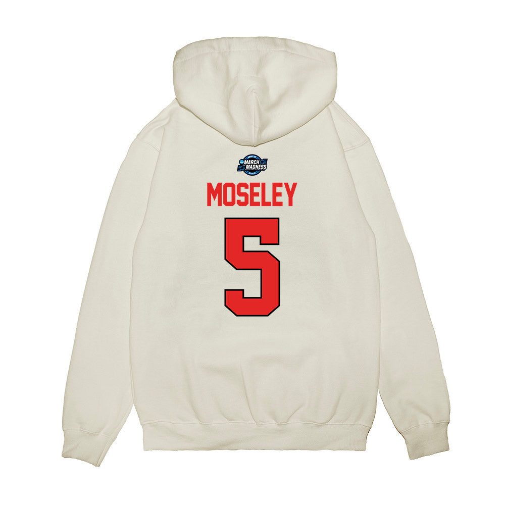 Texas Tech - NCAA Men's Basketball : Josiah Moseley - NCAA® March Madness® 2025 Sweet Sixteen Shersey Premium Hooded Sweatshirt-1