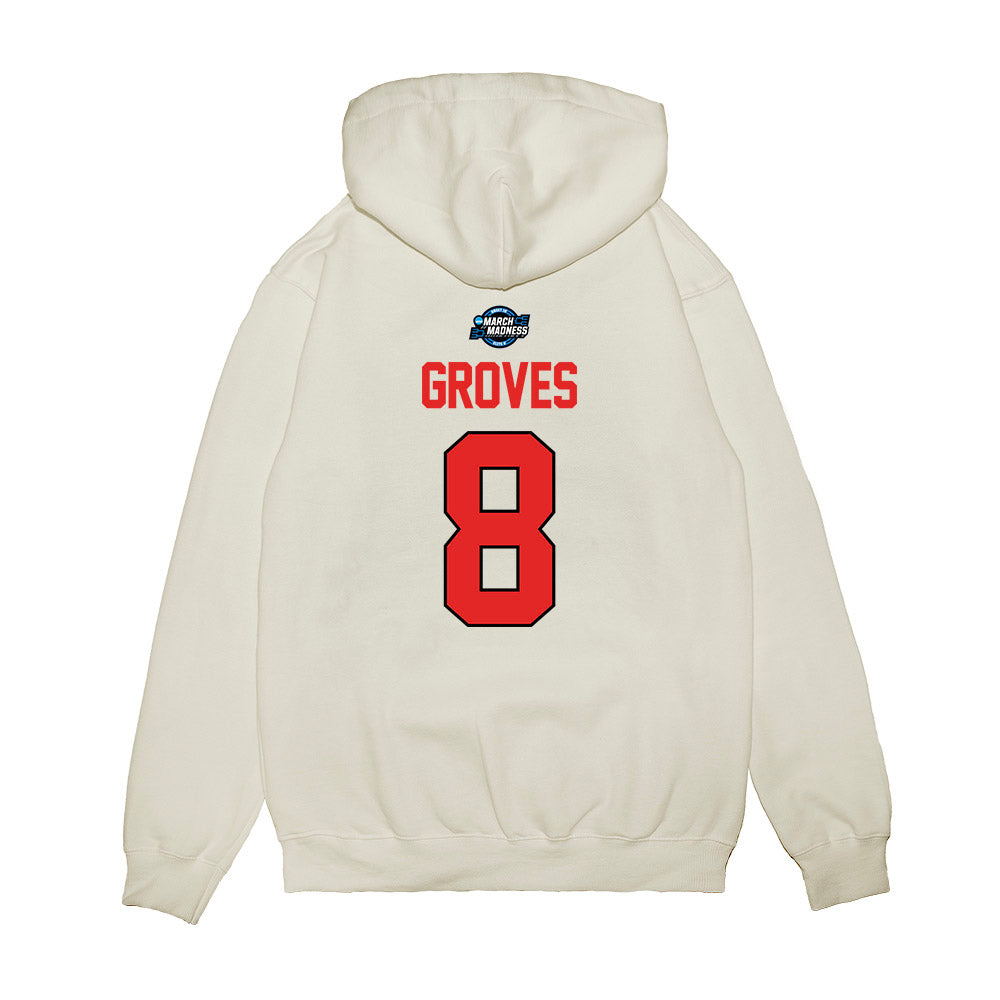Texas Tech - NCAA Men's Basketball : Nolan Groves - NCAA® March Madness® 2025 Sweet Sixteen Shersey Premium Hooded Sweatshirt-1