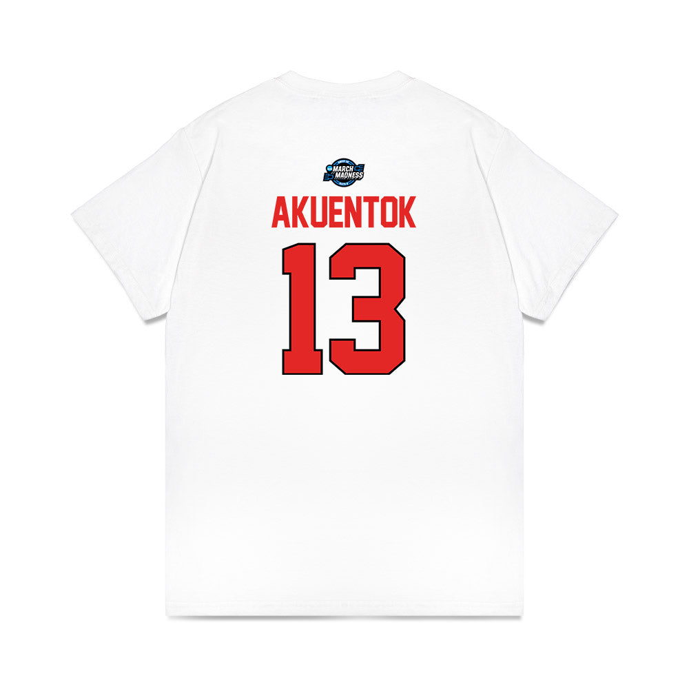 Texas Tech - NCAA Men's Basketball : Marial Akuentok - NCAA® March Madness® 2025 Sweet Sixteen Shersey Premium T-Shirt-1