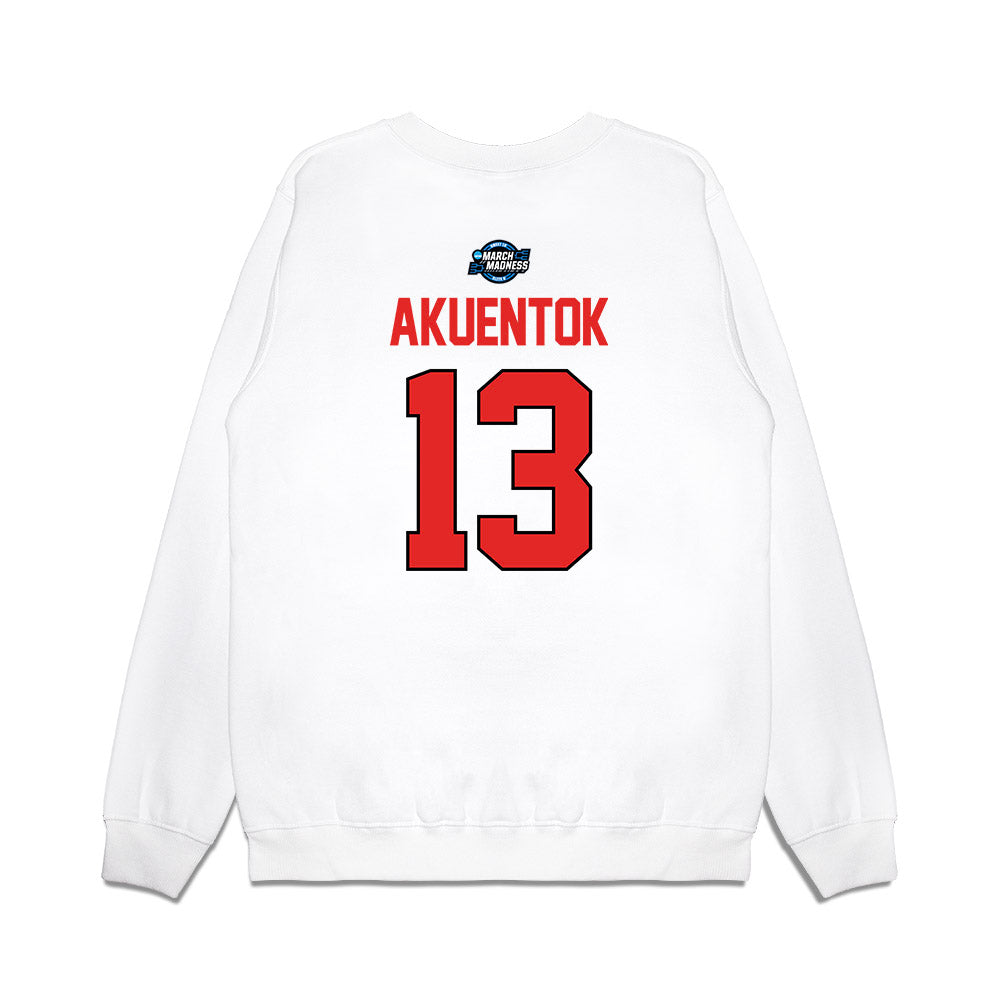 Texas Tech - NCAA Men's Basketball : Marial Akuentok - NCAA® March Madness® 2025 Sweet Sixteen Shersey Premium Crewneck Sweatshirt-1