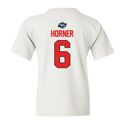 Texas Tech - NCAA Men's Basketball : Leon Horner - NCAA® March Madness® 2025 Sweet Sixteen Shersey Youth T-Shirt-1