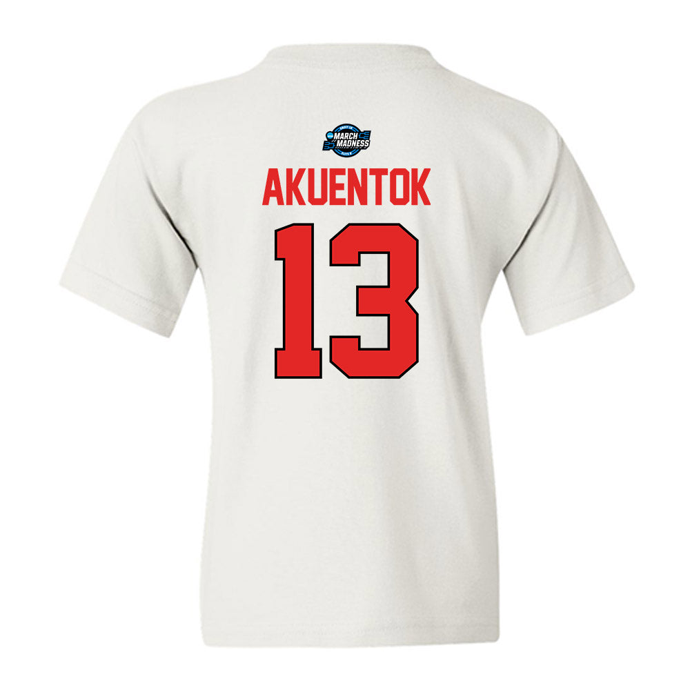 Texas Tech - NCAA Men's Basketball : Marial Akuentok - NCAA® March Madness® 2025 Sweet Sixteen Shersey Youth T-Shirt-1