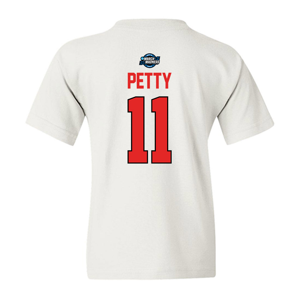 Texas Tech - NCAA Men's Basketball : Jaylen Petty - NCAA® March Madness® 2025 Sweet Sixteen Shersey Youth T-Shirt-1