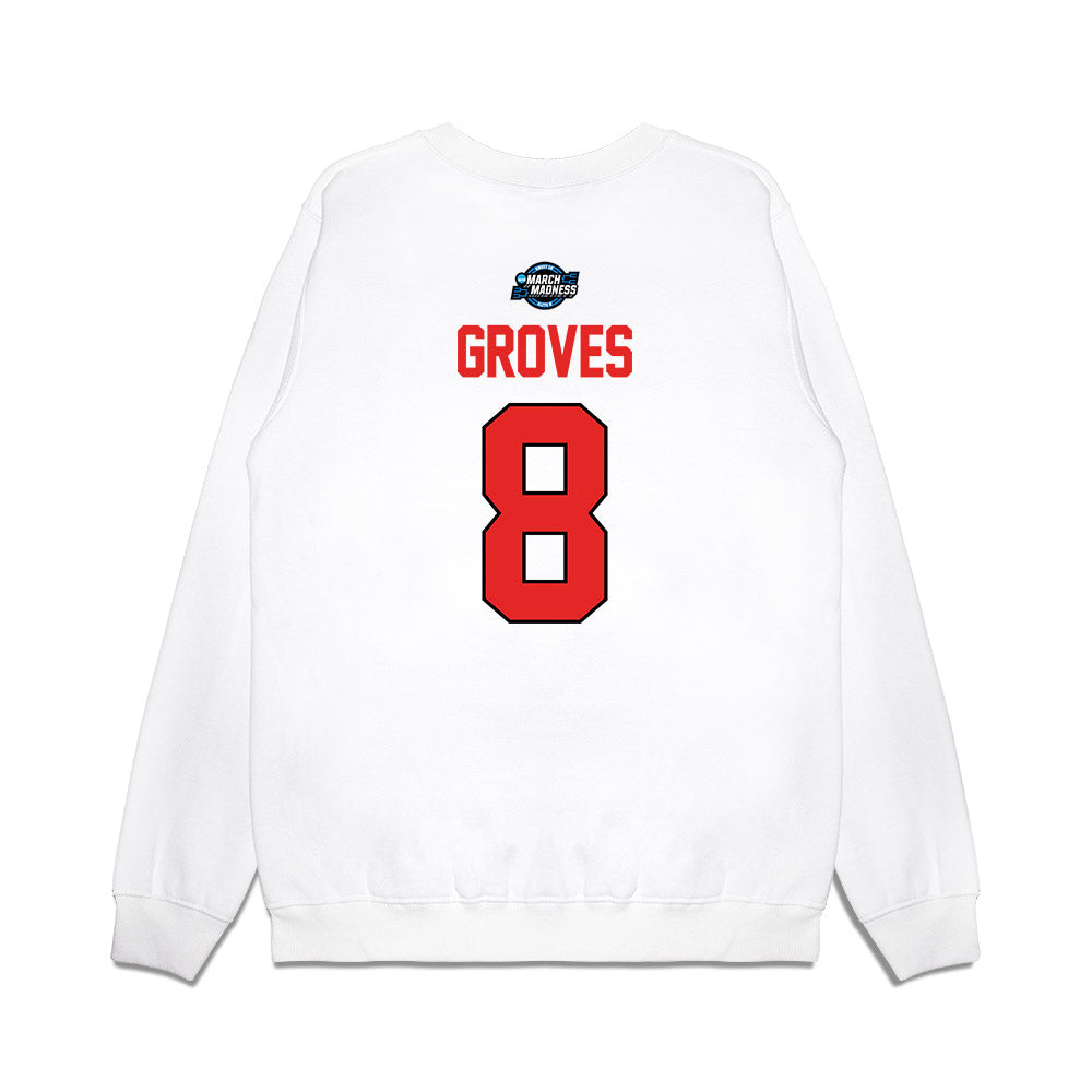 Texas Tech - NCAA Men's Basketball : Nolan Groves - NCAA® March Madness® 2025 Sweet Sixteen Shersey Premium Crewneck Sweatshirt-1