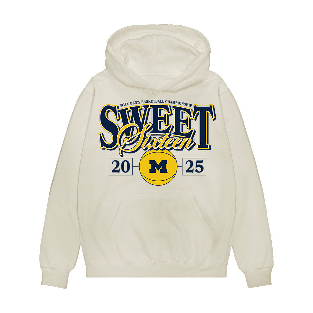 Michigan - NCAA Men's Basketball : Nimari Burnett - NCAA® March Madness® 2025 Sweet 16 Shersey Premium Hooded Sweatshirt-0