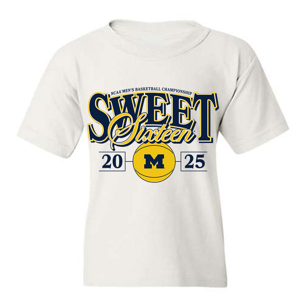 Michigan - NCAA Men's Basketball : Lorenzo Cason - NCAA® March Madness® 2025 Sweet 16 Shersey Youth T-Shirt-0
