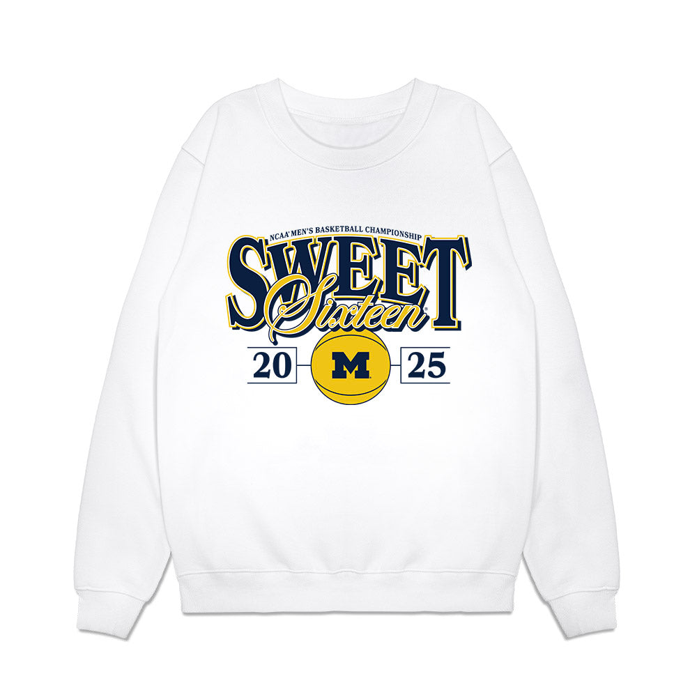 Michigan - NCAA Men's Basketball : Nimari Burnett - NCAA® March Madness® 2025 Sweet 16 Shersey Premium Crewneck Sweatshirt-0