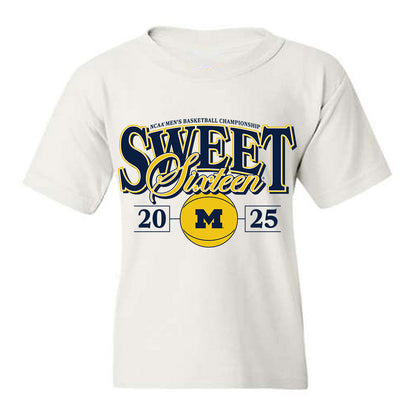 Michigan - NCAA Men's Basketball : Roddy Gayle Jr - NCAA® March Madness® 2025 Sweet 16 Shersey Youth T-Shirt-0