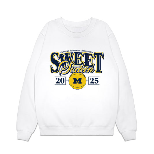 Michigan - NCAA Men's Basketball : Roddy Gayle Jr - NCAA® March Madness® 2025 Sweet 16 Shersey Premium Crewneck Sweatshirt-0