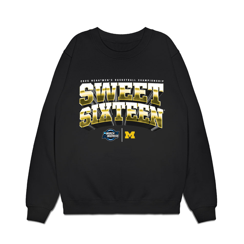 Michigan - NCAA Men's Basketball : - NCAA® March Madness® 2025 Sweet 16 Team Premium Crewneck Sweatshirt-0