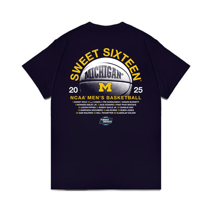 Michigan - NCAA Men's Basketball : - NCAA® March Madness® 2025 Sweet 16 Roster Premium T-Shirt-1