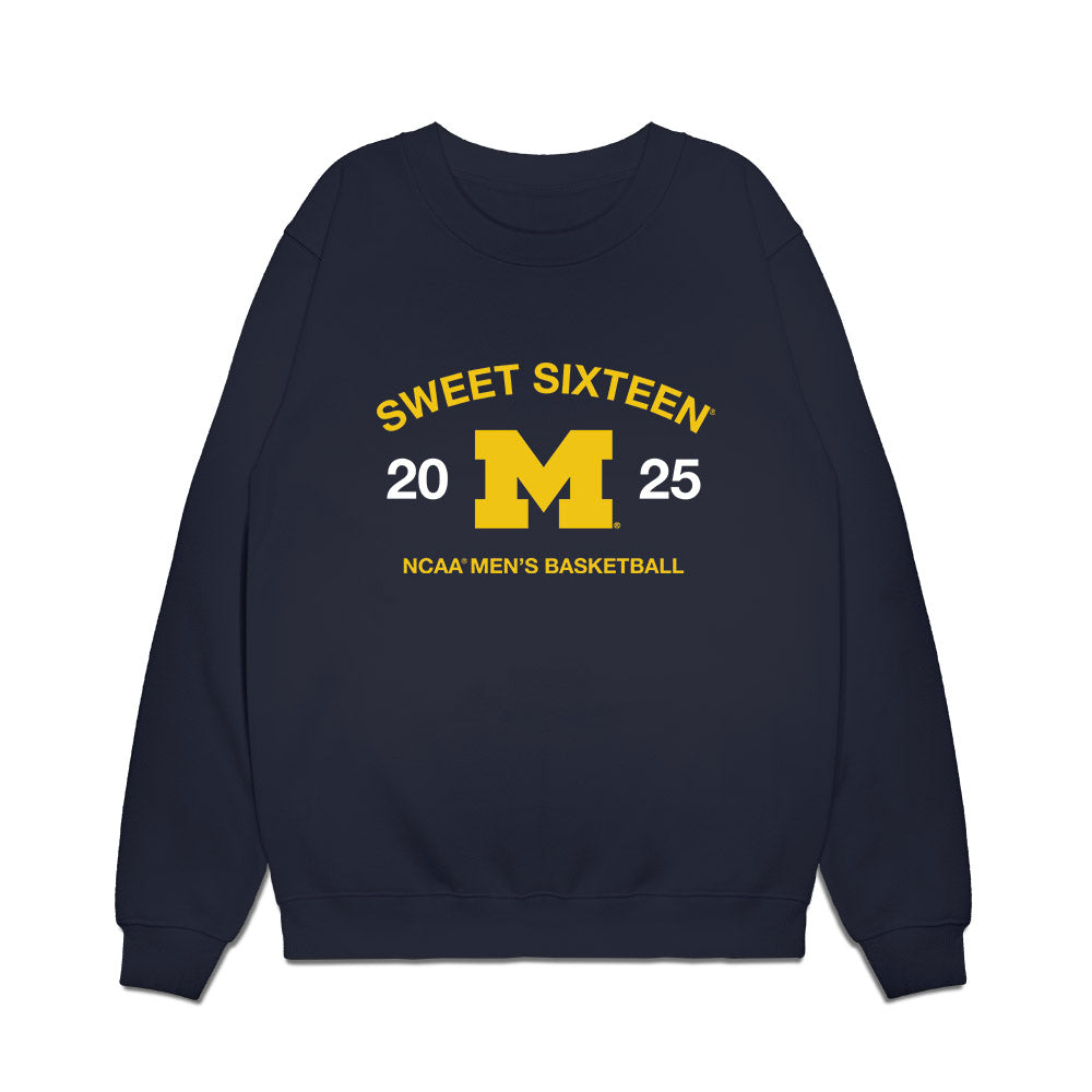 Michigan - NCAA Men's Basketball : - NCAA® March Madness® 2025 Sweet 16 Roster Premium Crewneck Sweatshirt-0