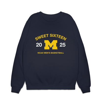 Michigan - NCAA Men's Basketball : - NCAA® March Madness® 2025 Sweet 16 Roster Premium Crewneck Sweatshirt-0