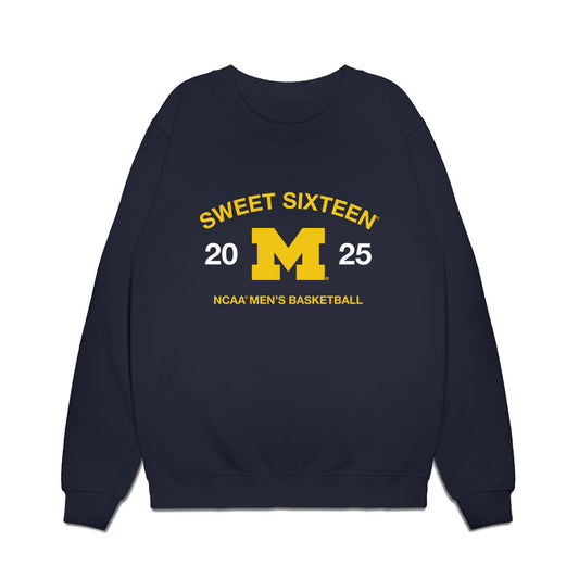 Michigan - NCAA Men's Basketball : - NCAA® March Madness® 2025 Sweet 16 Roster Premium Crewneck Sweatshirt-0