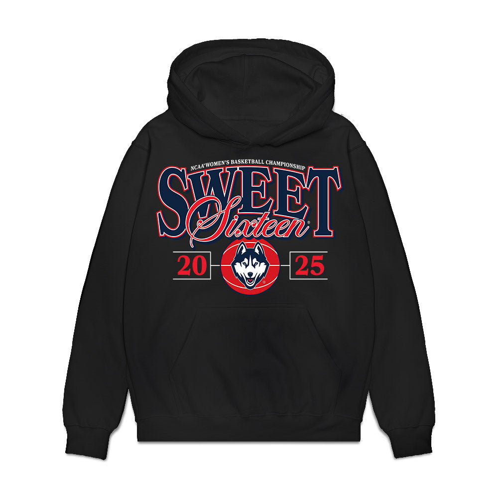 UConn - NCAA Women's Basketball : NCAA® March Madness® 2025 Sweet 16 Team Premium Hooded Sweatshirt-0