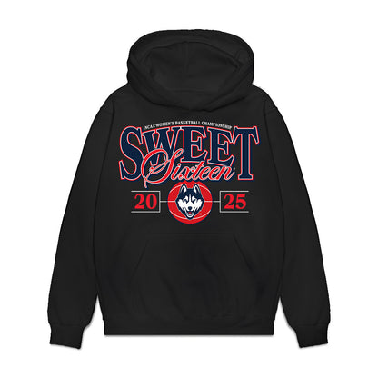 UConn - NCAA Women's Basketball : NCAA® March Madness® 2025 Sweet 16 Team Premium Hooded Sweatshirt-0
