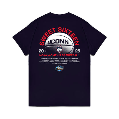 UConn - NCAA Women's Basketball : - NCAA® March Madness® 2025 Sweet 16 Roster Premium T-Shirt-1