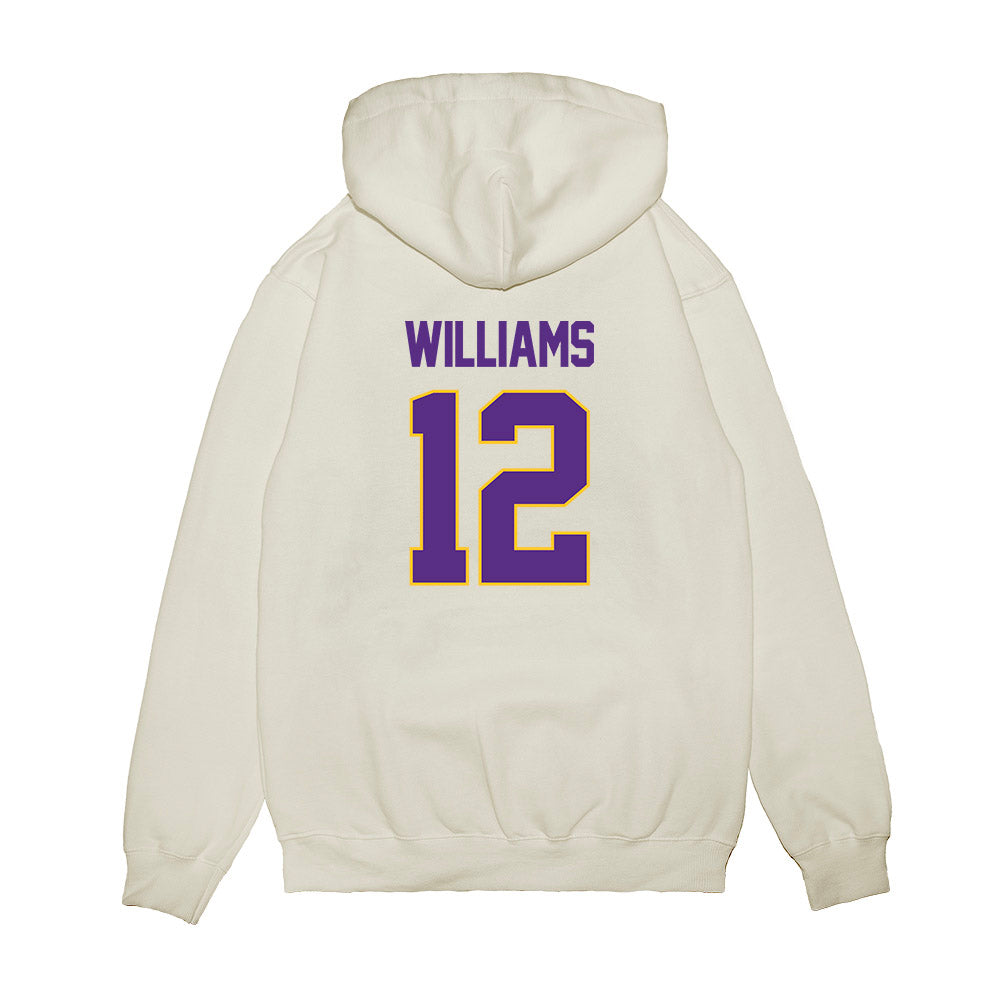 LSU - NCAA Women's Basketball : Mikaylah Williams - NCAA® March Madness® 2025 Sweet 16 Shersey Premium Hooded Sweatshirt-1