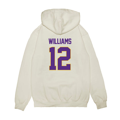 LSU - NCAA Women's Basketball : Mikaylah Williams - NCAA® March Madness® 2025 Sweet 16 Shersey Premium Hooded Sweatshirt-1