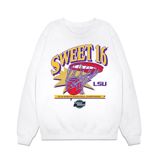 LSU - NCAA Women's Basketball : Flaujae Johnson - NCAA® March Madness® 2025 Sweet 16 Shersey Premium Crewneck Sweatshirt-0
