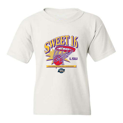 LSU - NCAA Women's Basketball : Izzy Besselman - NCAA® March Madness® 2025 Sweet 16 Shersey Youth T-Shirt-0