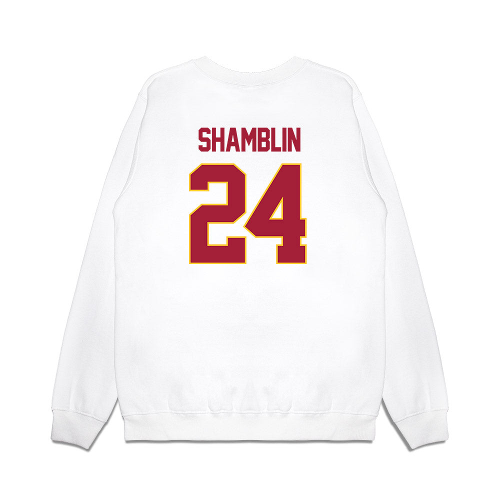 USC - NCAA Women's Basketball : Brooklyn Shamblin - NCAA® March Madness® 2025 Sweet 16 Shersey Premium Crewneck Sweatshirt-1