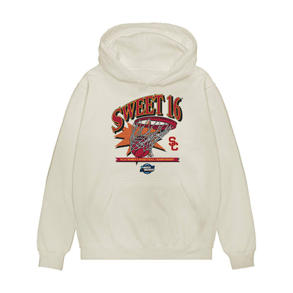 USC - NCAA Women's Basketball : Rian Forestier - NCAA® March Madness® 2025 Sweet 16 Shersey Premium Hooded Sweatshirt-0