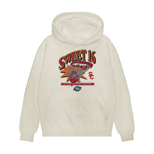 USC - NCAA Women's Basketball : Laura Williams - NCAA® March Madness® 2025 Sweet 16 Shersey Premium Hooded Sweatshirt-0