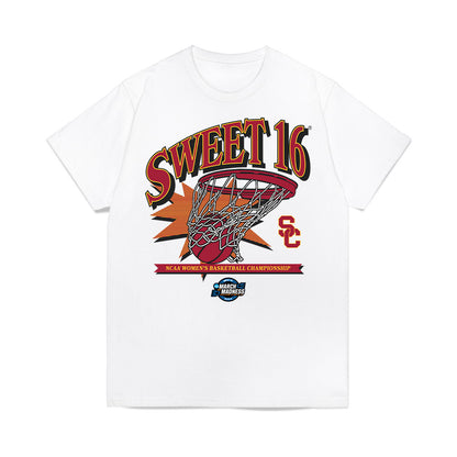 USC - NCAA Women's Basketball : Malia Samuels - NCAA® March Madness® 2025 Sweet 16 Shersey Premium T-Shirt-0
