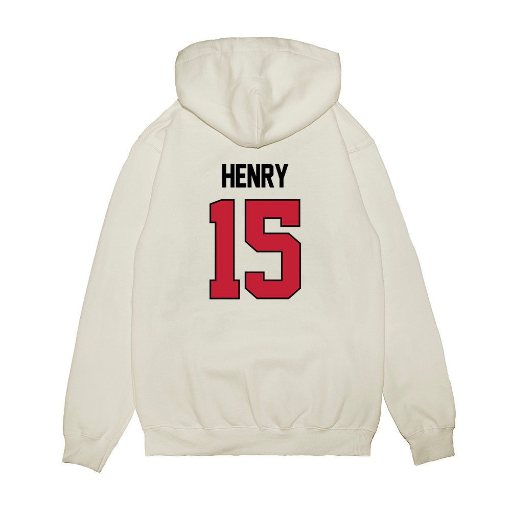 Ohio State - NCAA Women's Basketball : Seini Henry - NCAA® March Madness® 2025 Sweet 16 Shersey Premium Hooded Sweatshirt-1