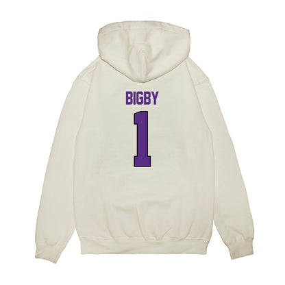TCU - NCAA Women's Basketball : Taylor Bigby - NCAA® March Madness® 2025 Sweet 16 Shersey Premium Hooded Sweatshirt-1