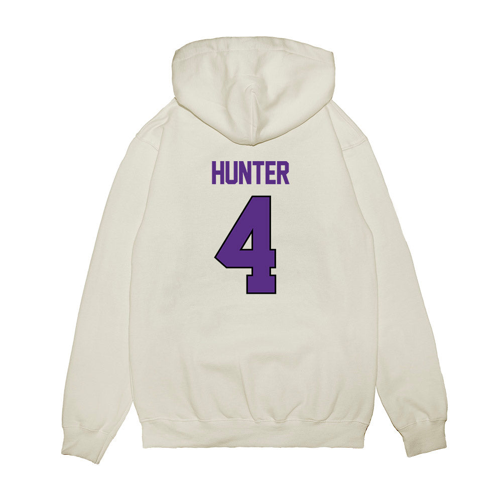 TCU - NCAA Women's Basketball : Donovyn Hunter - NCAA® March Madness® 2025 Sweet 16 Shersey Premium Hooded Sweatshirt-1