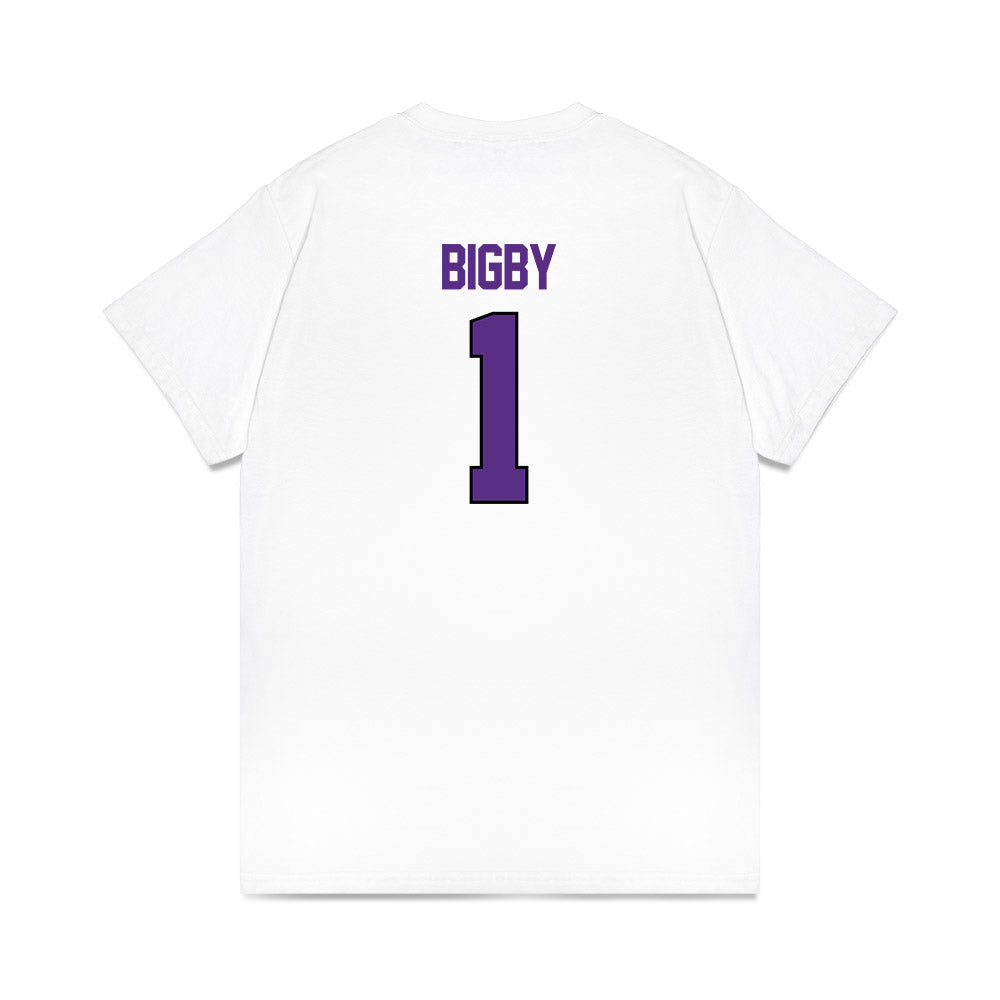 TCU - NCAA Women's Basketball : Taylor Bigby - NCAA® March Madness® 2025 Sweet 16 Shersey Premium T-Shirt-1