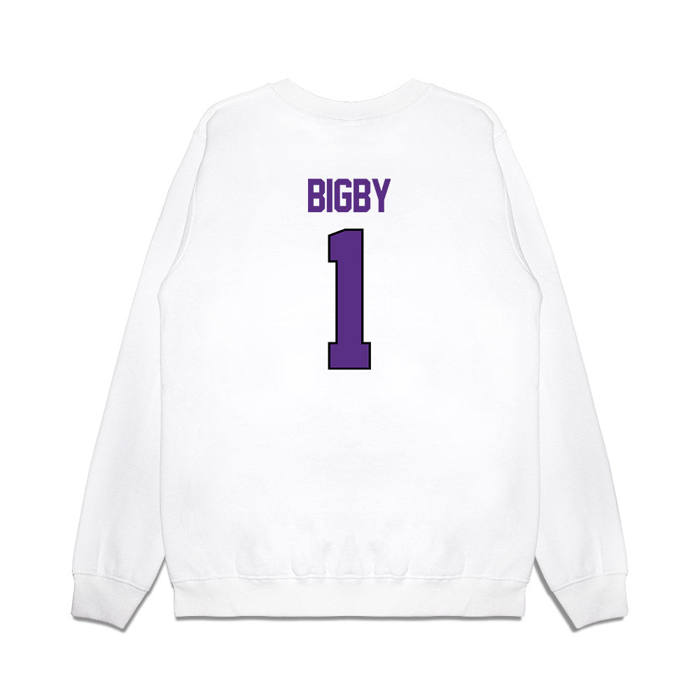 TCU - NCAA Women's Basketball : Taylor Bigby - NCAA® March Madness® 2025 Sweet 16 Shersey Premium Crewneck Sweatshirt-1