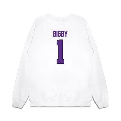 TCU - NCAA Women's Basketball : Taylor Bigby - NCAA® March Madness® 2025 Sweet 16 Shersey Premium Crewneck Sweatshirt-1