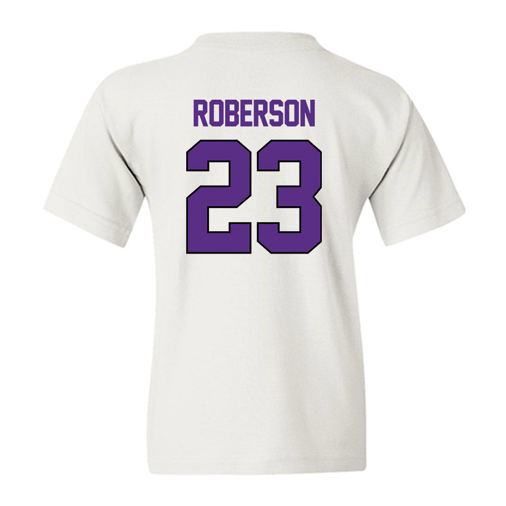 TCU - NCAA Women's Basketball : Aaliyah Roberson - NCAA® March Madness® 2025 Sweet 16 Shersey Youth T-Shirt-1