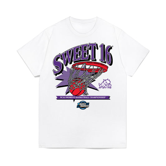 TCU - NCAA Women's Basketball : Maddie Scherr - NCAA® March Madness® 2025 Sweet 16 Shersey Premium T-Shirt-0