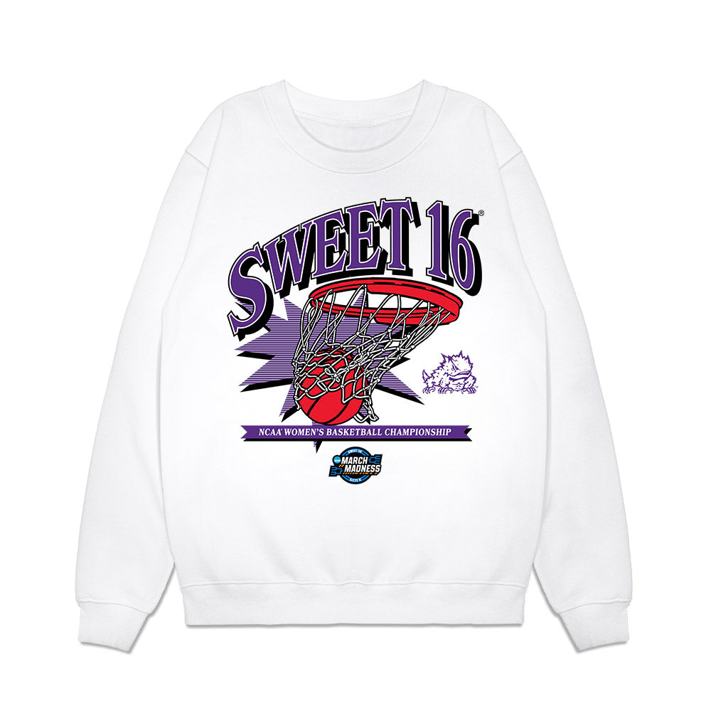 TCU - NCAA Women's Basketball : Natalie Mazurek - NCAA® March Madness® 2025 Sweet 16 Shersey Premium Crewneck Sweatshirt-0