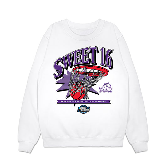 TCU - NCAA Women's Basketball : Taylor Bigby - NCAA® March Madness® 2025 Sweet 16 Shersey Premium Crewneck Sweatshirt-0