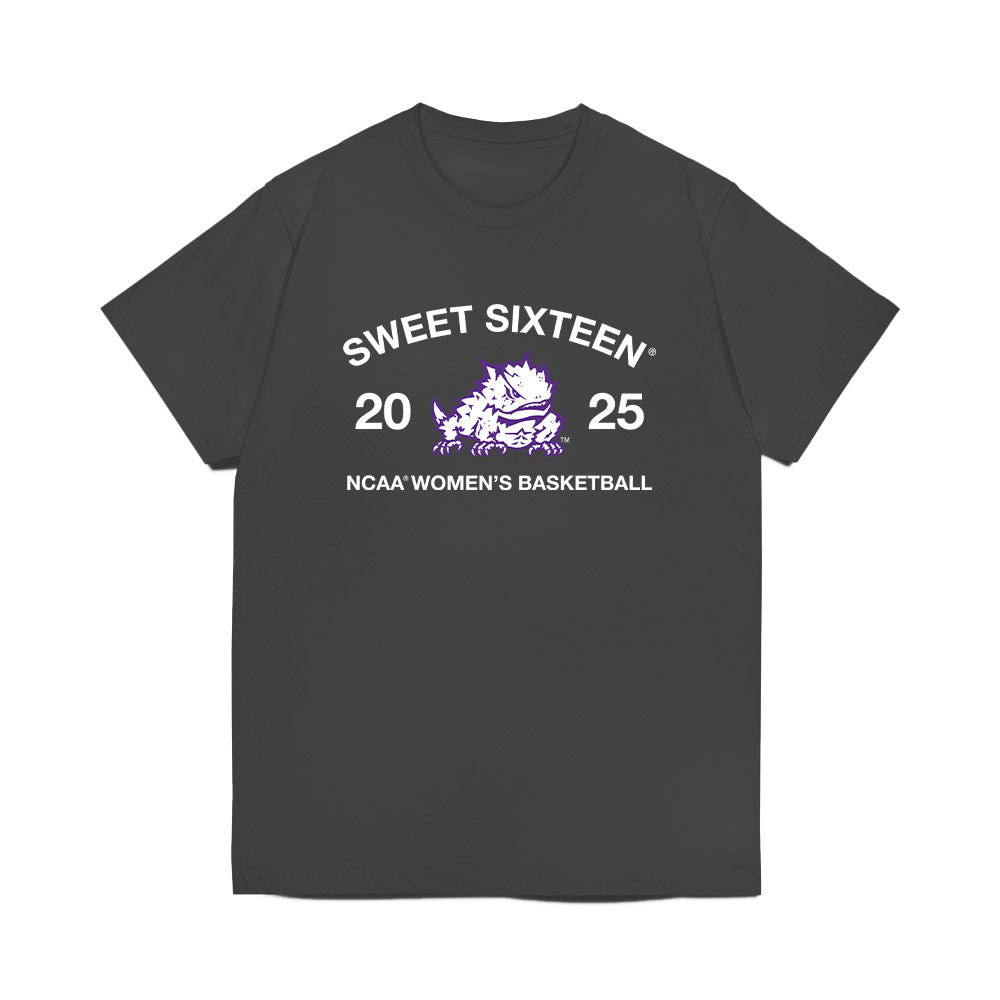 TCU - NCAA Women's Basketball : Taylor Bigby - NCAA® March Madness® 2025 Sweet 16 Roster Premium T-Shirt-0