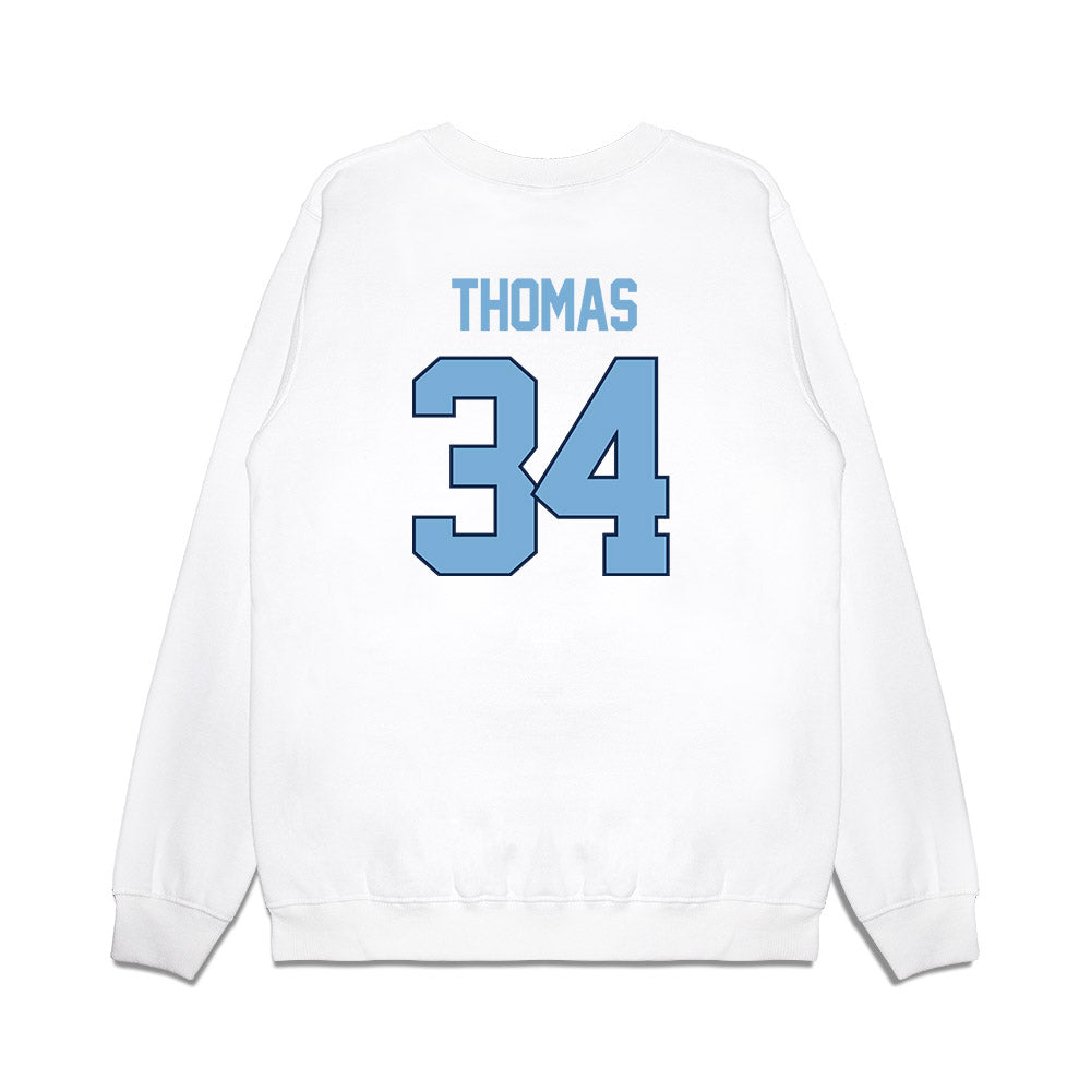 UNC - NCAA Women's Basketball : Blanca Thomas - NCAA® March Madness® 2025 Sweet 16 Shersey Premium Crewneck Sweatshirt-1