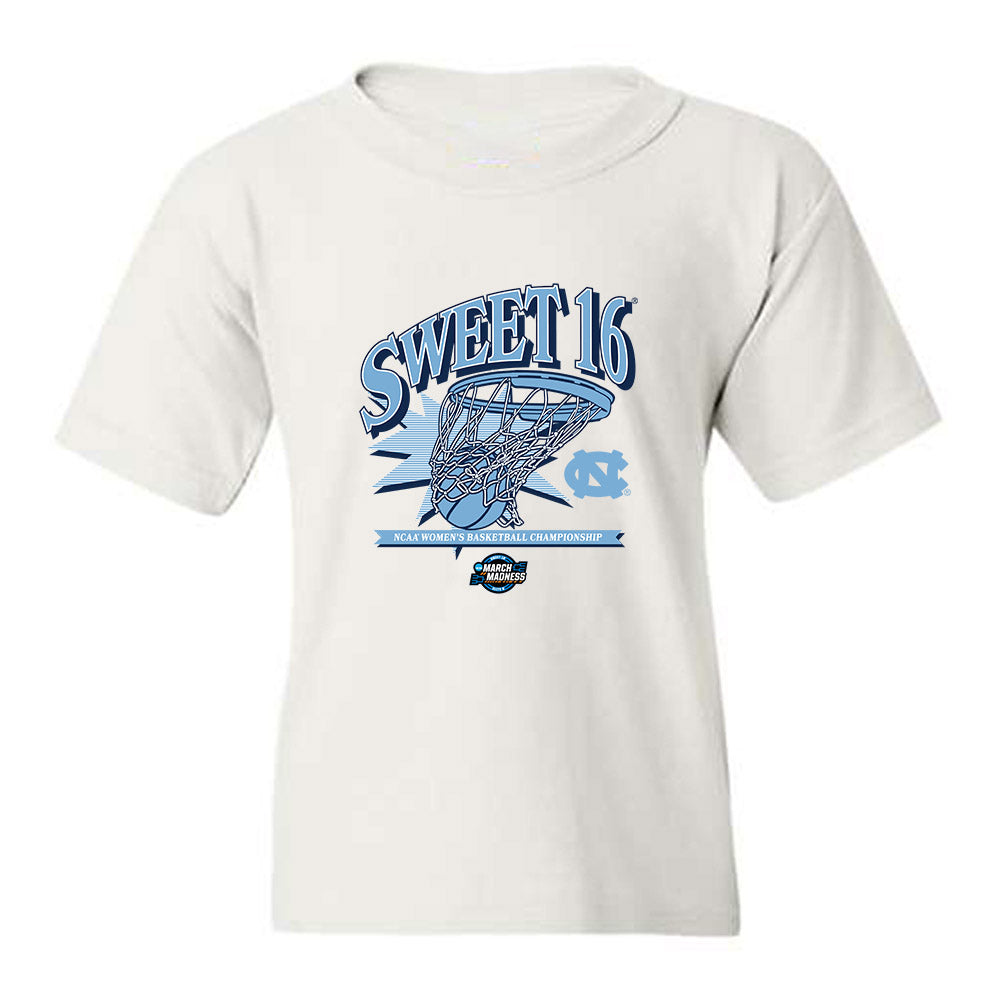 UNC - NCAA Women's Basketball : Lanie Grant - NCAA® March Madness® 2025 Sweet 16 Shersey Youth T-Shirt-0