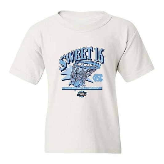 UNC - NCAA Women's Basketball : Reniya Kelly - NCAA® March Madness® 2025 Sweet 16 Shersey Youth T-Shirt-0